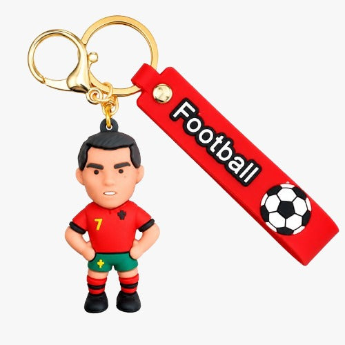 Football Player Figurine 3D Keychain with Football Strap