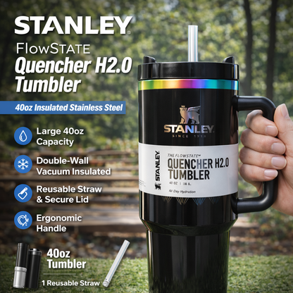 Stanley Tumbler – 40oz Black Insulated Stainless Steel Travel Mug