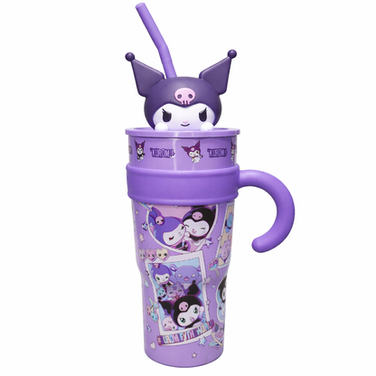 Kuromi Beach Vibes Handle Tumbler with Straw – Cute kuromi Sipper Mug
