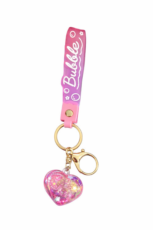 Bubble Heart Glitter Keychain