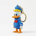 Cute Lucky Duck Cartoon Keychain with Blue Tag