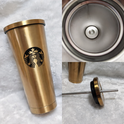 Starbuz Gold Coffee Tumbler – Premium Stainless Steel Cup