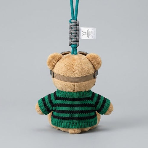 Adorable Pilot Teddy Bear Keychain with Goggles