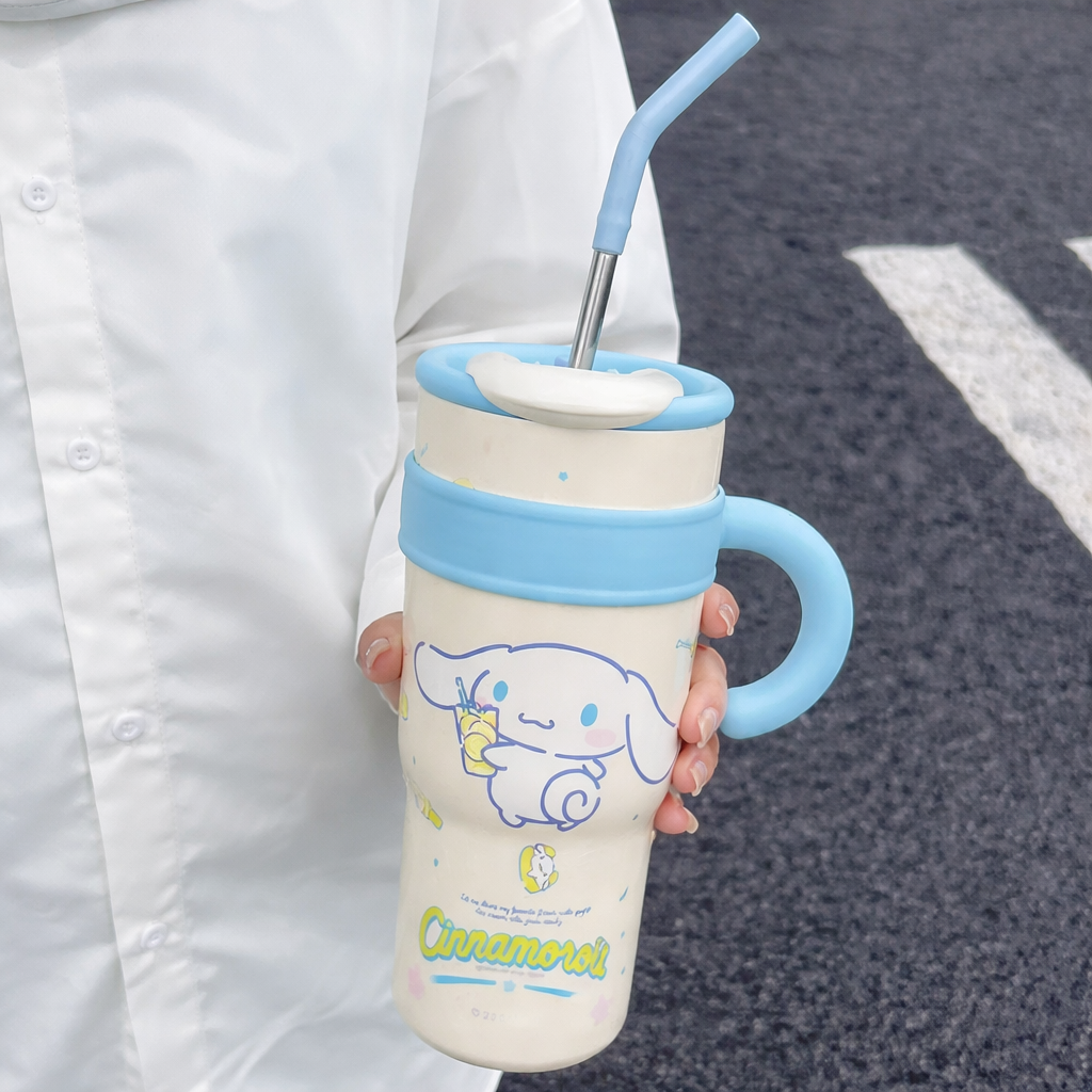 Cinnamoroll Dual Sip Tumbler 1200ML with Straw & Spout – Cute Leak-Proof Travel Mug