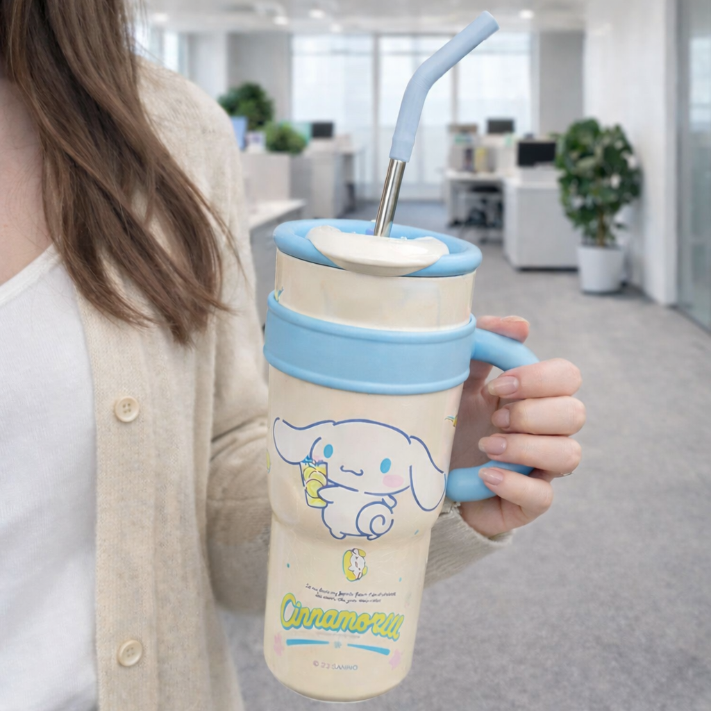 Cinnamoroll Dual Sip Tumbler 1200ML with Straw & Spout – Cute Leak-Proof Travel Mug
