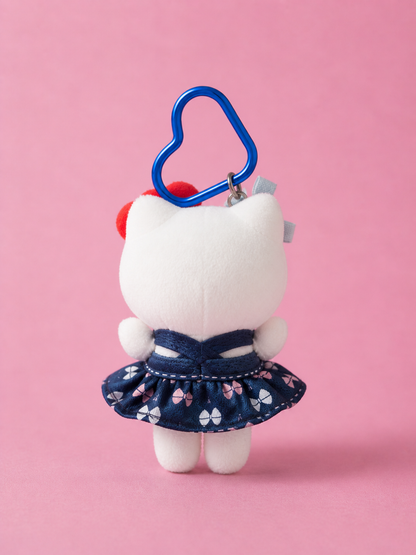 Cute Hello Kitty Plush Keychain (15 cm) – Cute Character Toy with Bow, Dress &amp; Clip for Bags