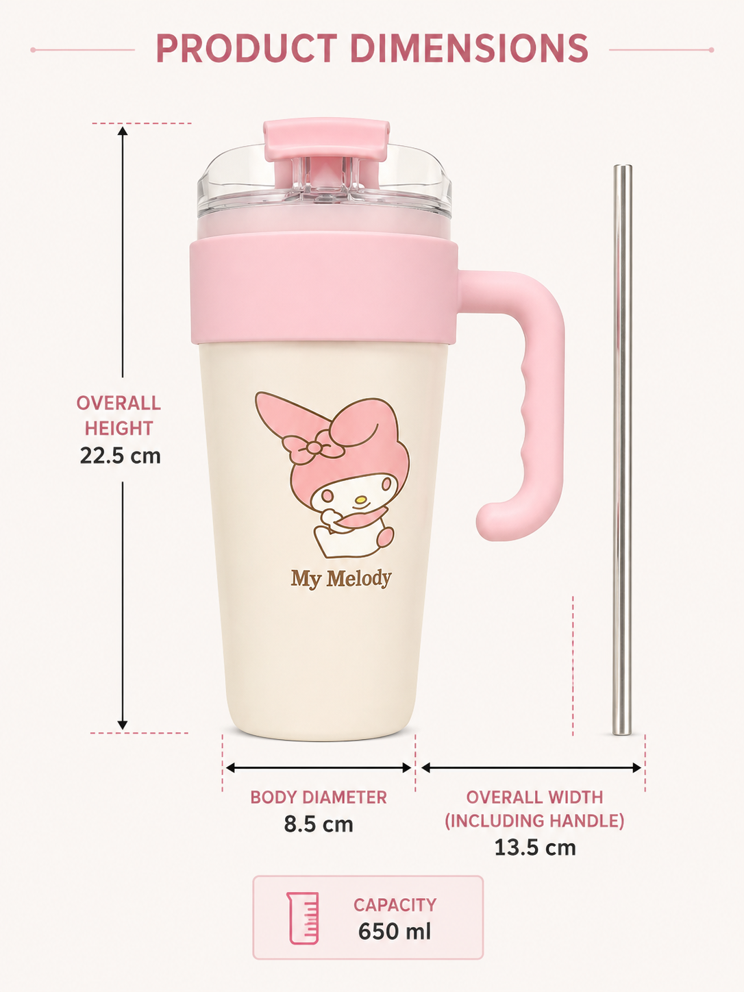 Cute Sanrio Tumbler 750ml