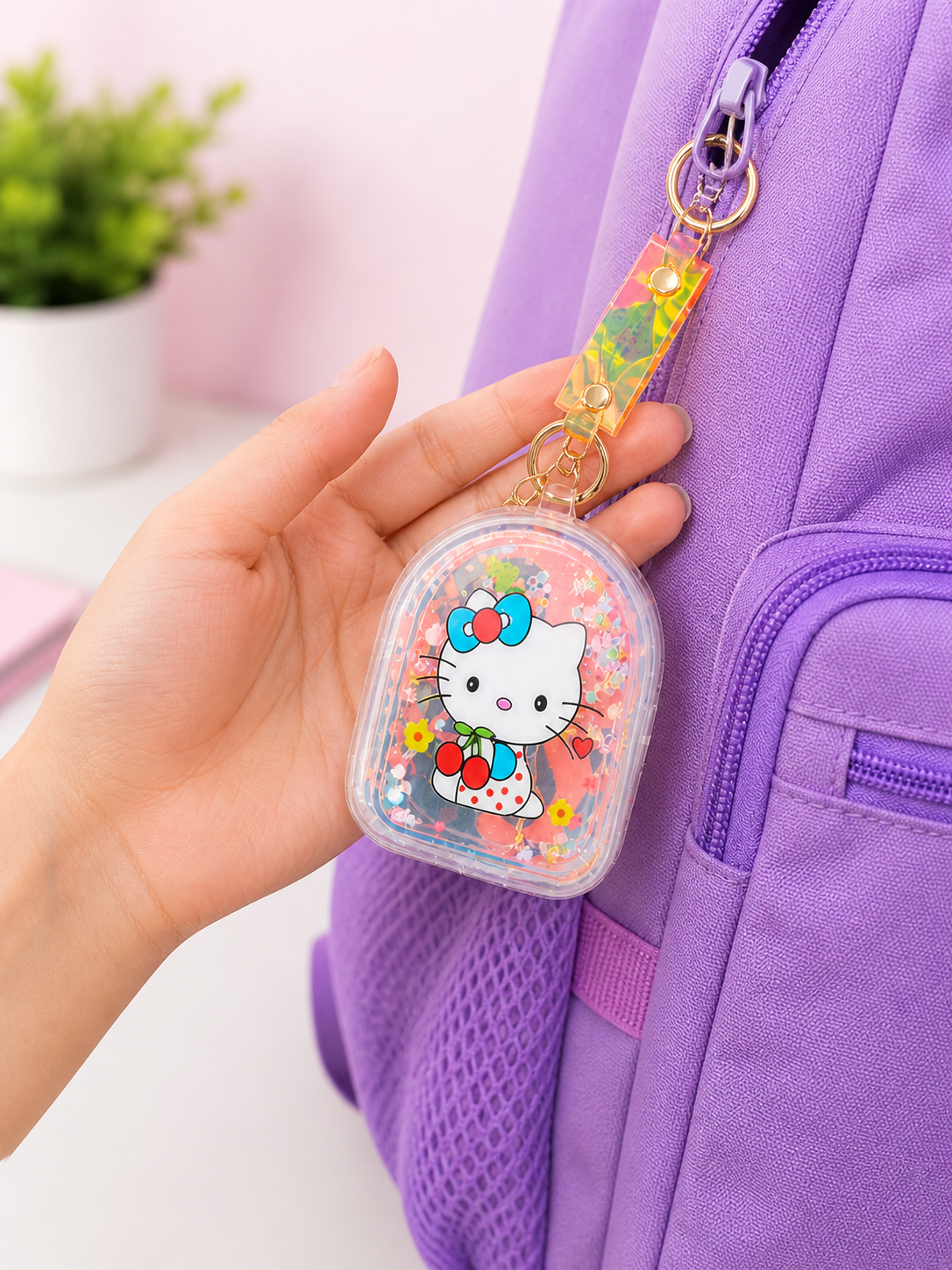 Cute Mini Transparent Keychain Portable Small Storage Case for Coins, Lip Balm, Earbuds