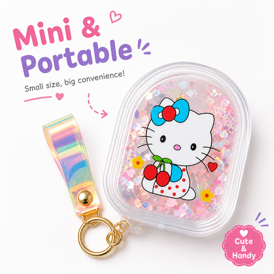 Cute Mini Transparent Keychain Portable Small Storage Case for Coins, Lip Balm, Earbuds