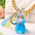 Cute Bunny Liquid Glitter Keychain