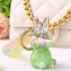 Cute Bunny Liquid Glitter Keychain