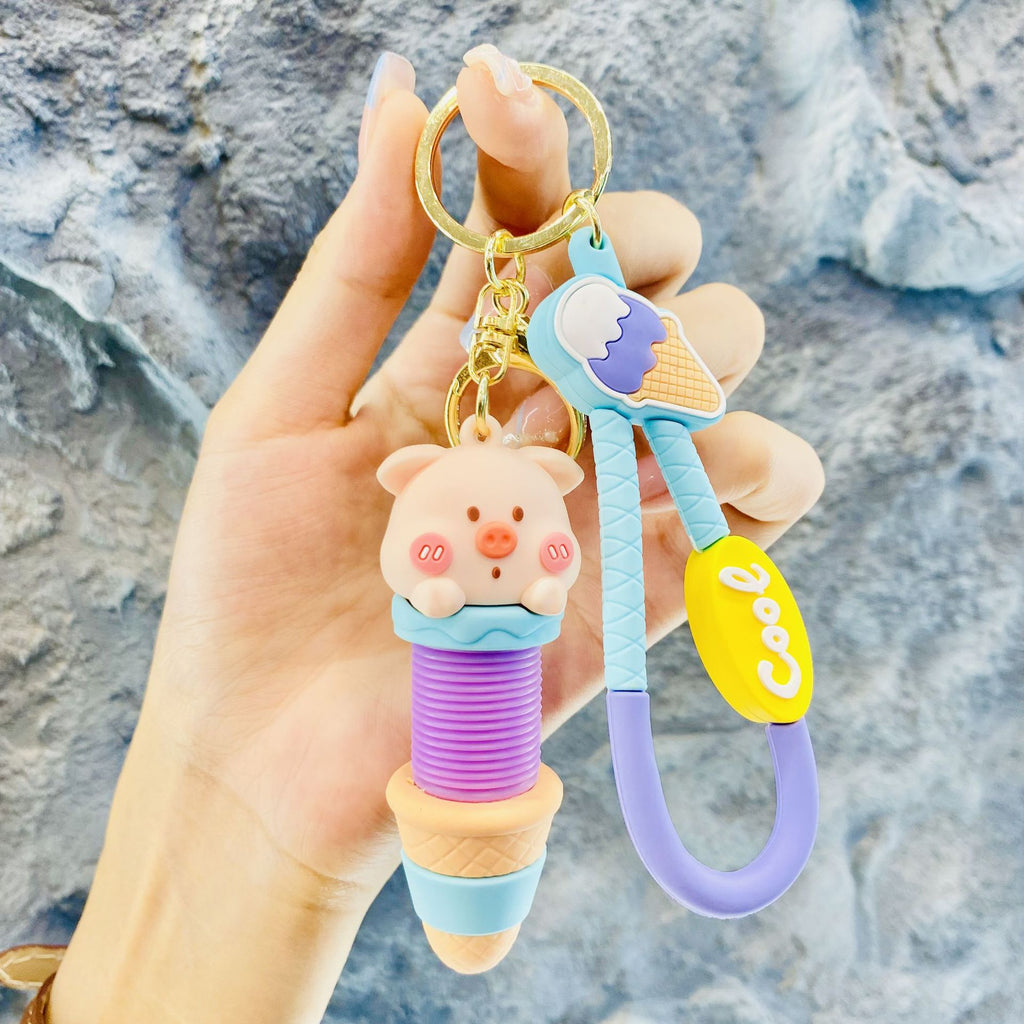 Cute Bunny Pop Tube Keychain