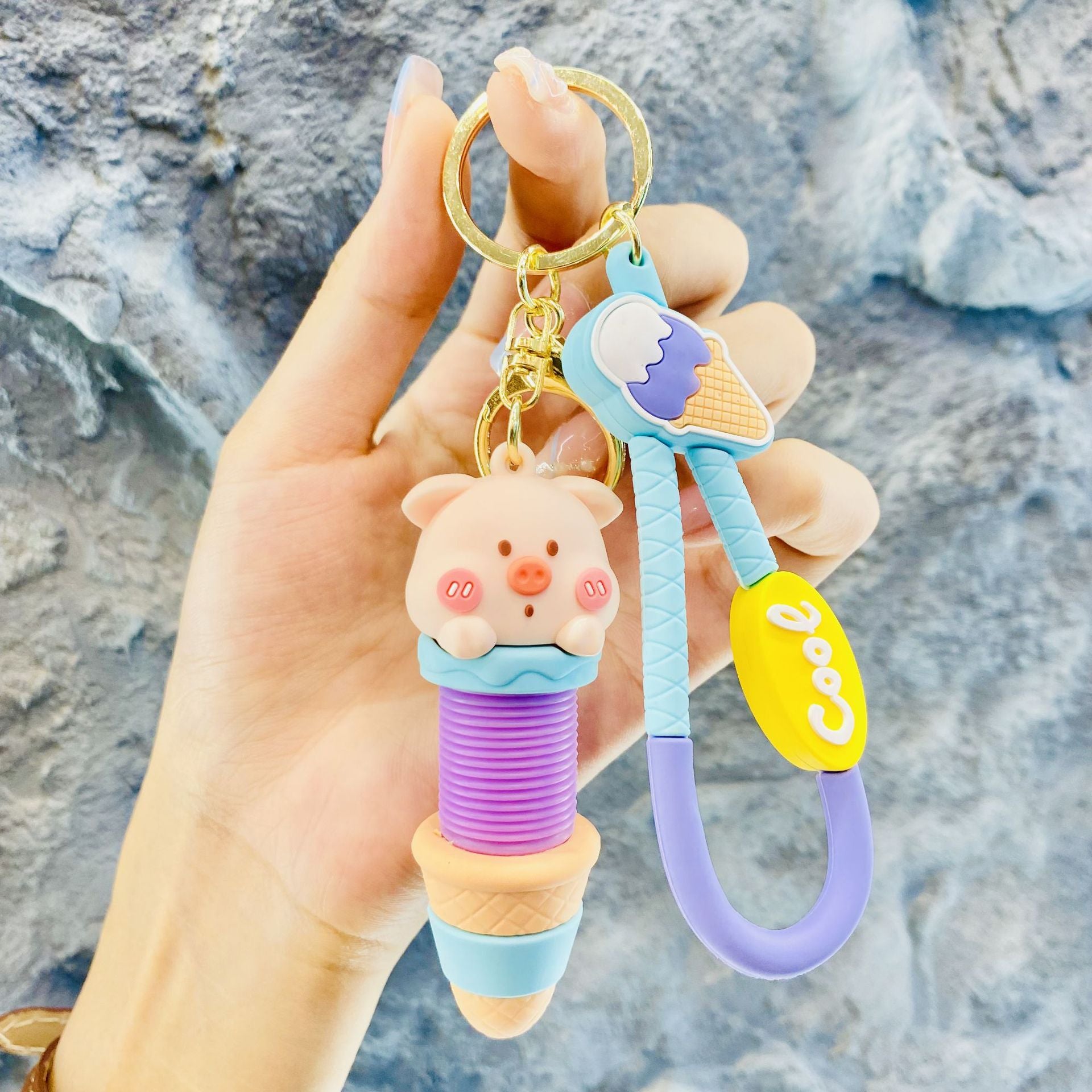 Cute Bunny Pop Tube Keychain