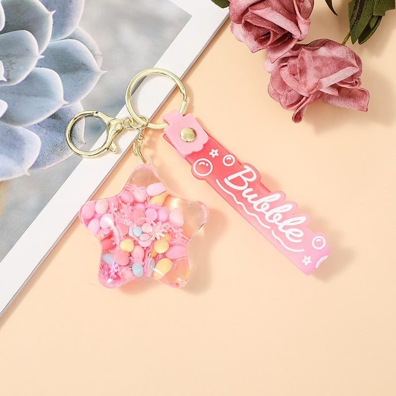 Glitter Star Bubble Keychain