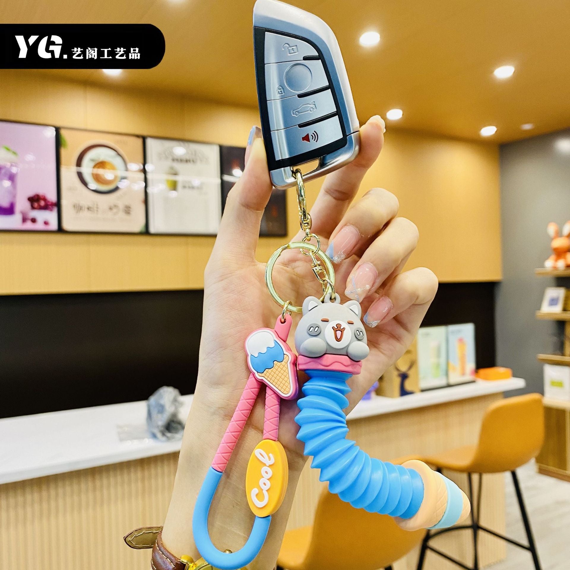 Cute Bunny Pop Tube Keychain