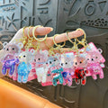 Crystal Bear  Liquid Keychain