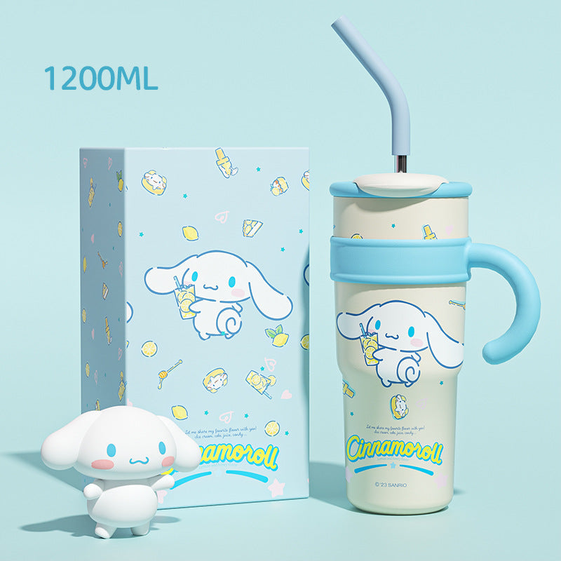Cinnamoroll Dual Sip Tumbler 1200ML with Straw & Spout – Cute Leak-Proof Travel Mug