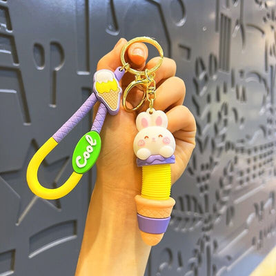 Cute Bunny Pop Tube Keychain
