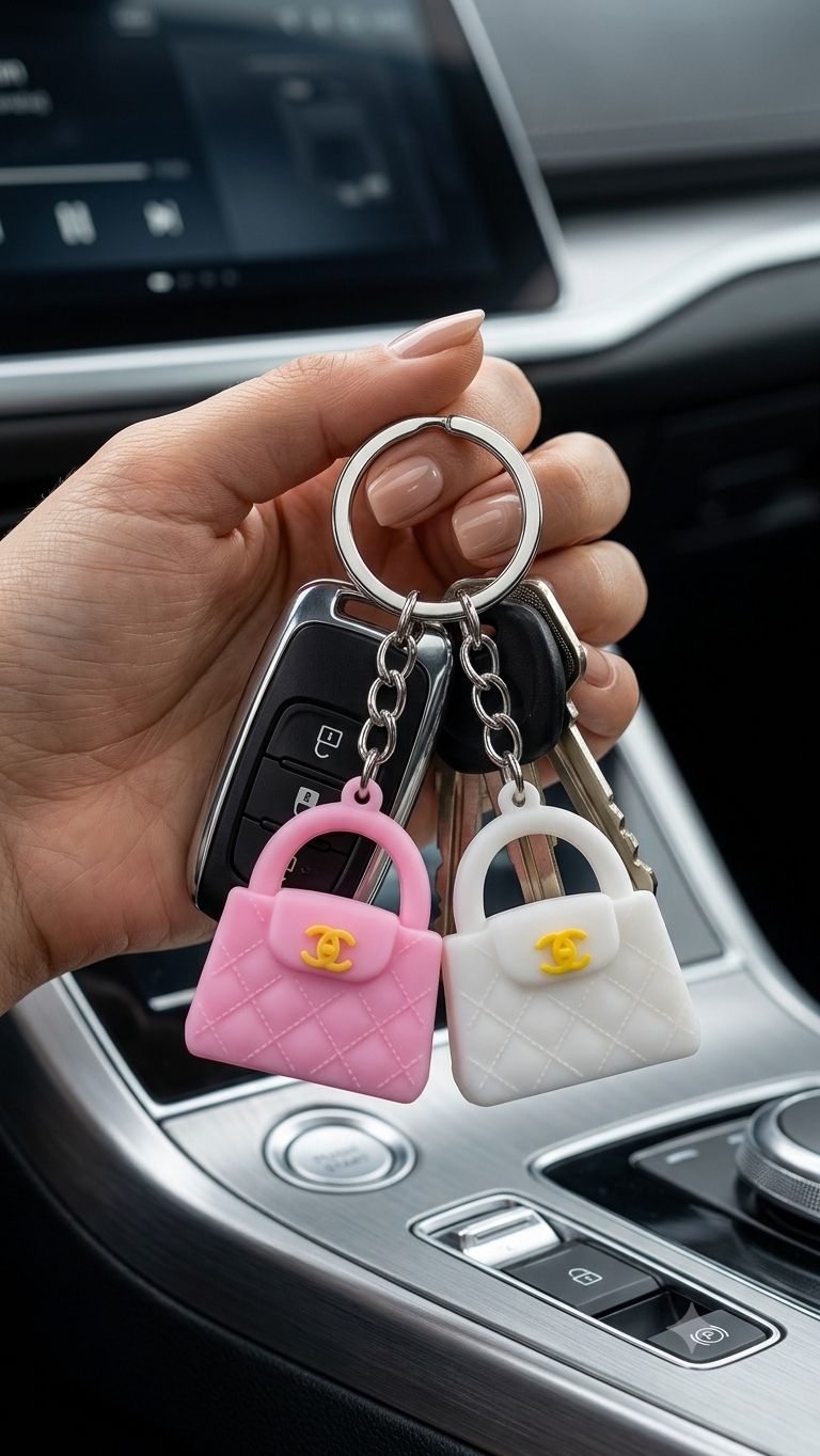 Cute Mini Handbag Silicone Keychain for Girls & Women