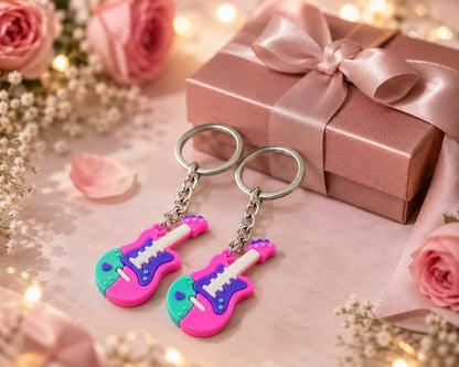 Colorful Guitar Shape Keychain 2pcs