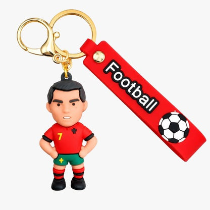 Football Player Figurine 3D Keychain with Football Strap