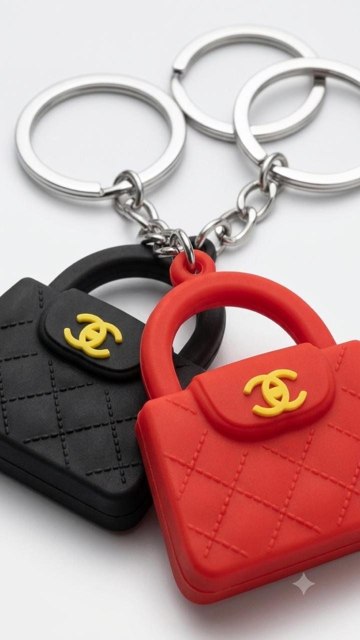Cute Mini Handbag Silicone Keychain for Girls & Women