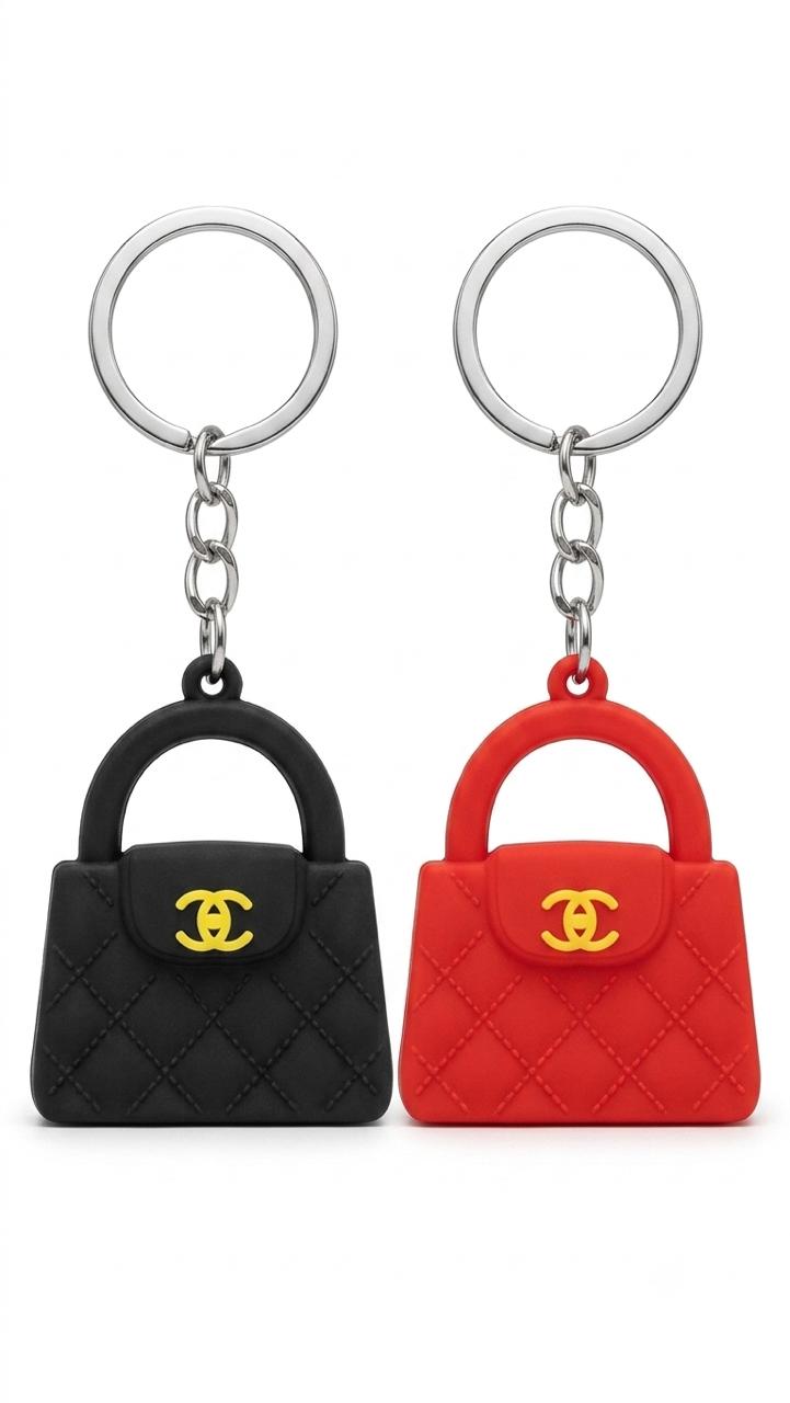 Cute Mini Handbag Silicone Keychain for Girls & Women