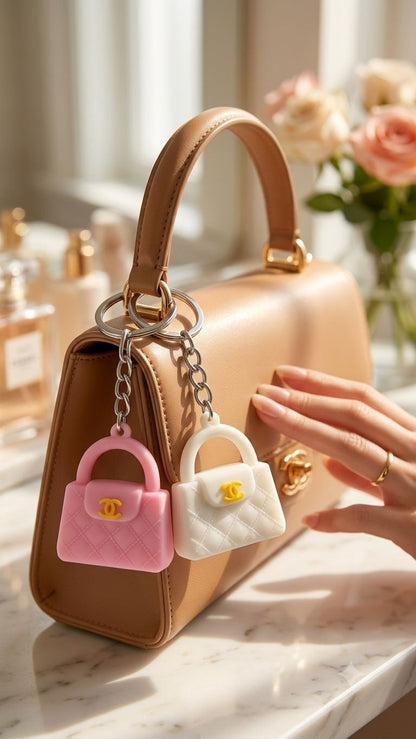 Cute Mini Handbag Silicone Keychain for Girls & Women