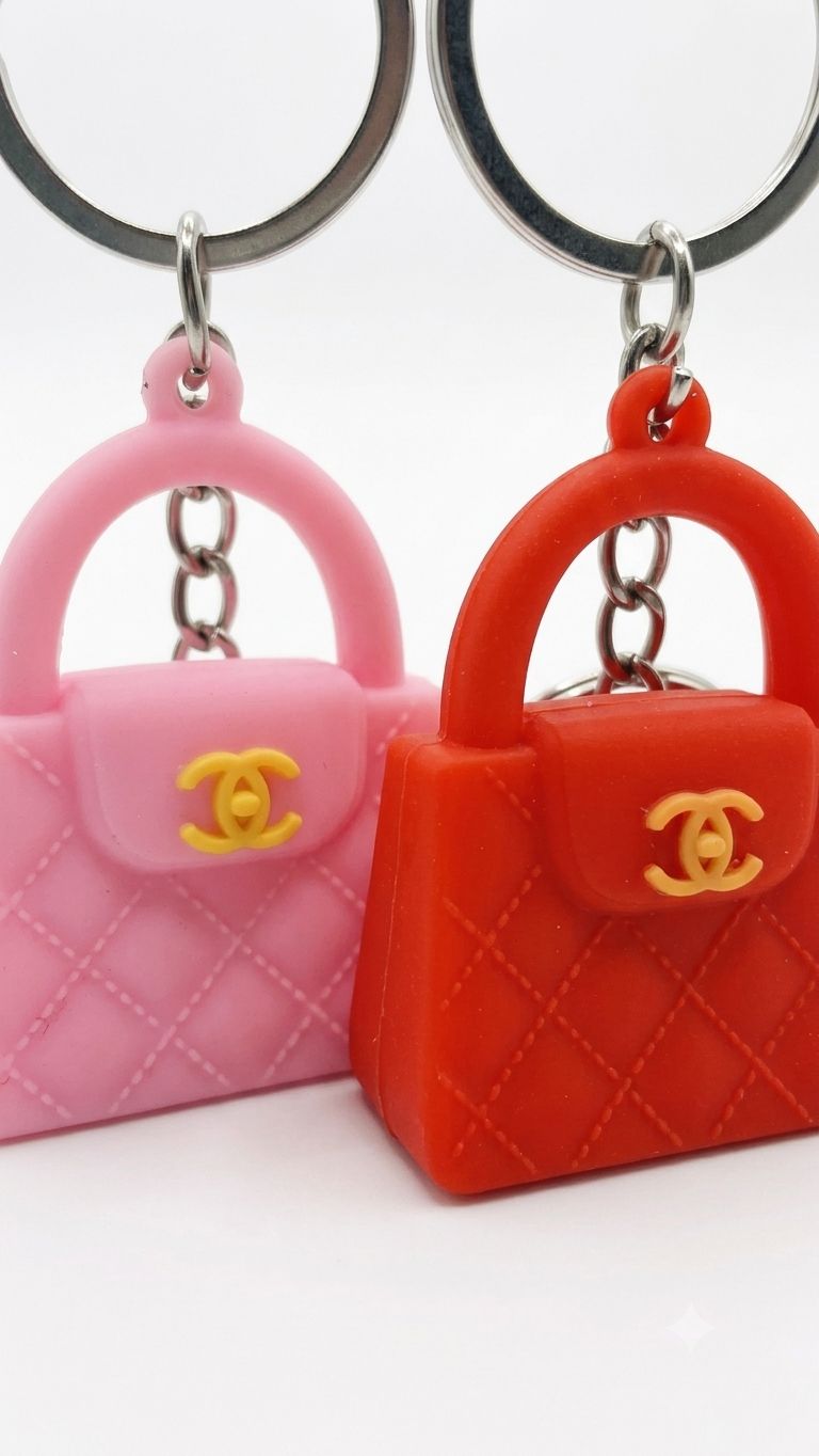 Cute Mini Handbag Silicone Keychain for Girls & Women
