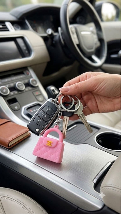 Cute Mini Handbag Silicone Keychain for Girls & Women