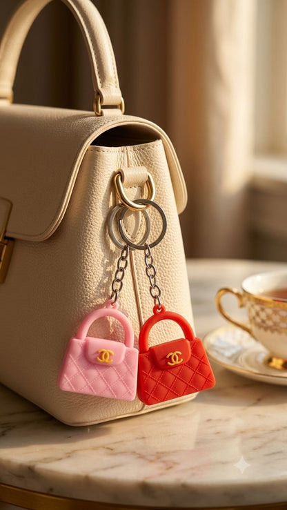 Cute Mini Handbag Silicone Keychain for Girls & Women
