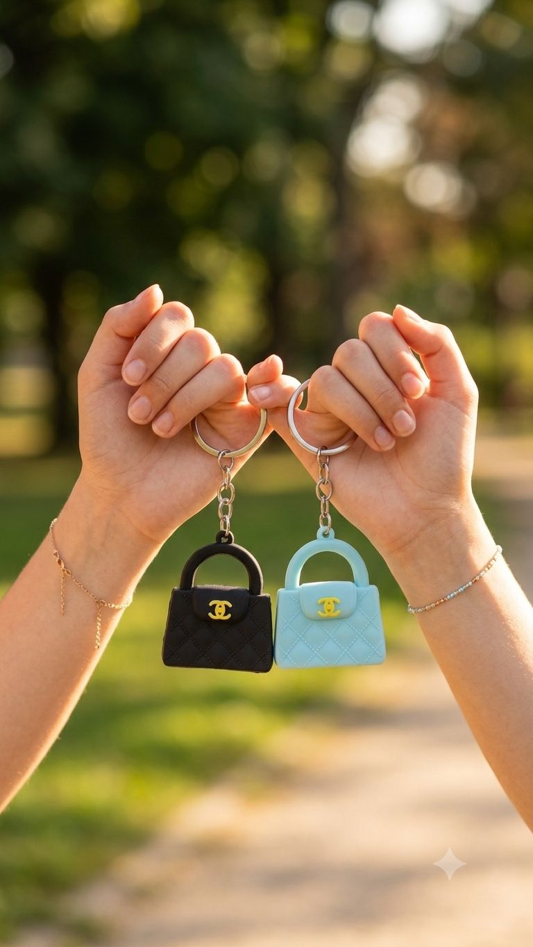 Cute Mini Handbag Silicone Keychain for Girls & Women