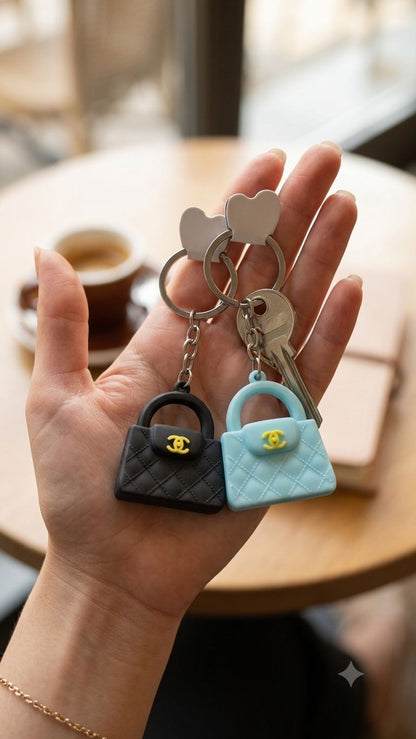 Cute Mini Handbag Silicone Keychain for Girls & Women