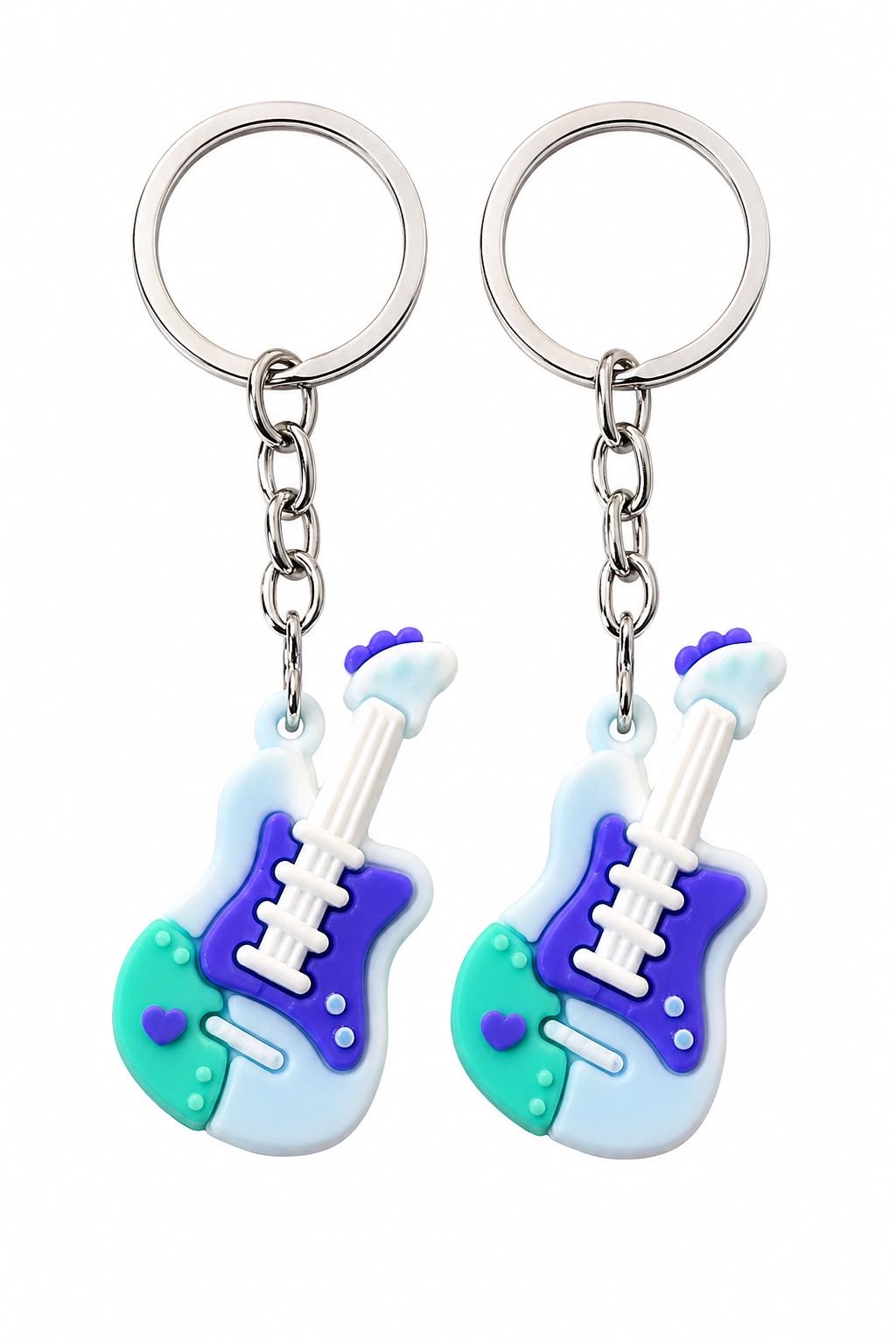 Colorful Guitar Shape Keychain 2pcs