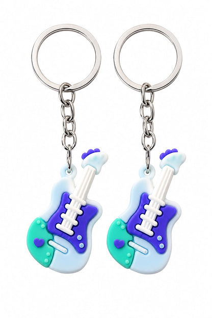 Colorful Guitar Shape Keychain 2pcs