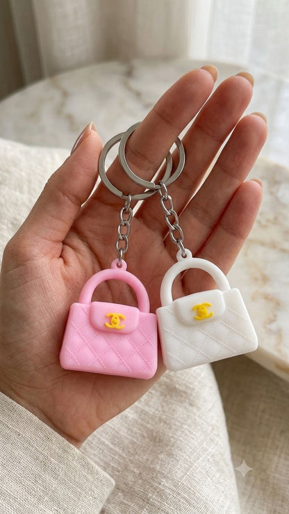 Cute Mini Handbag Silicone Keychain for Girls & Women