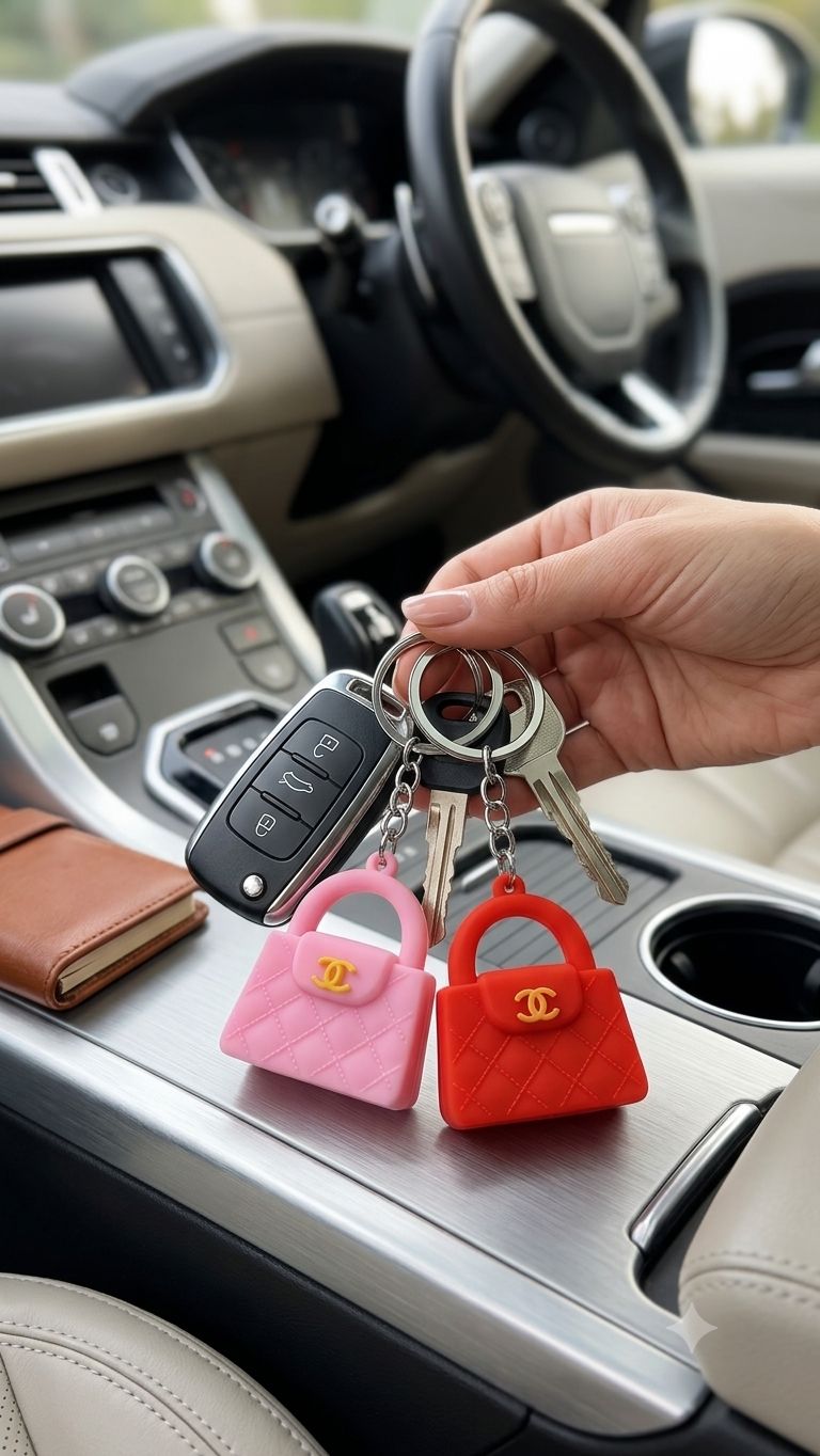 Cute Mini Handbag Silicone Keychain for Girls & Women