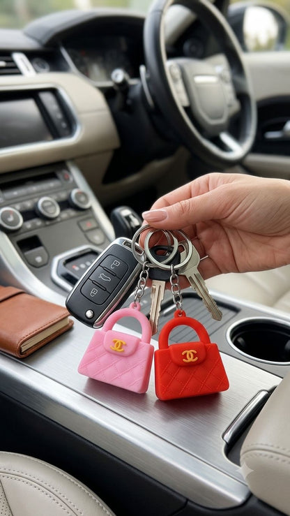 Cute Mini Handbag Silicone Keychain for Girls & Women
