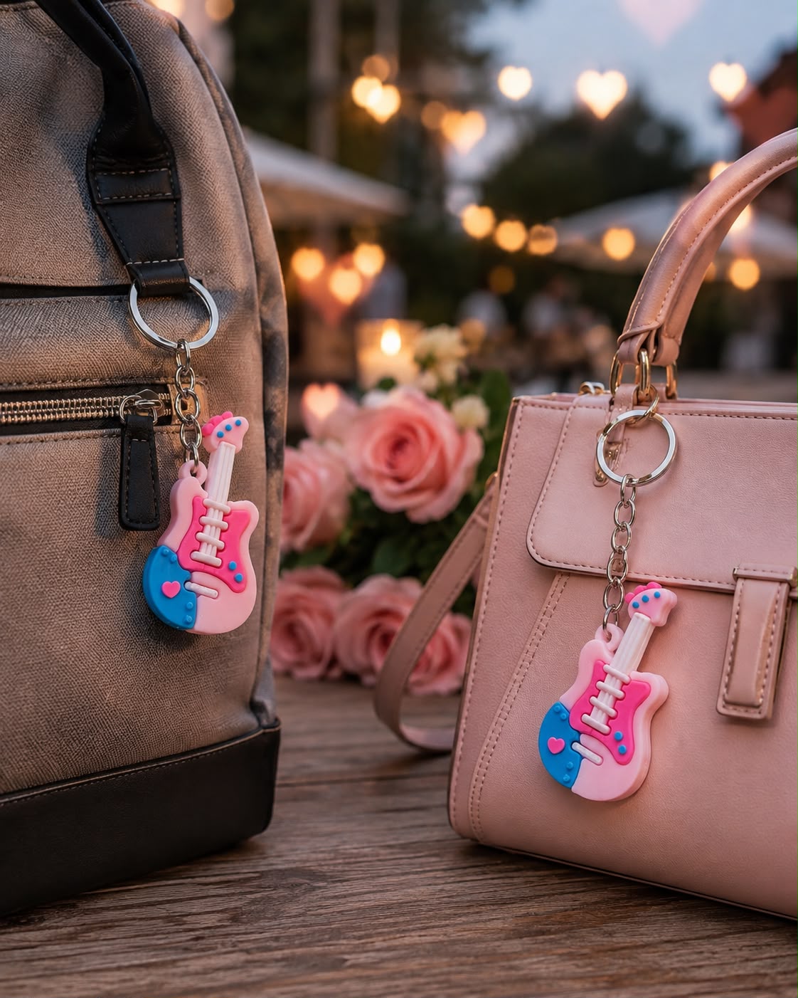Colorful Guitar Shape Keychain 2pcs