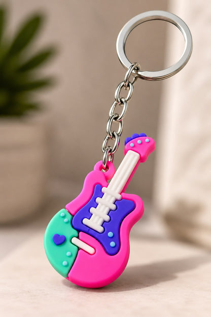 Colorful Guitar Shape Keychain 2pcs