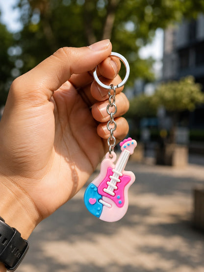 Colorful Guitar Shape Keychain 2pcs