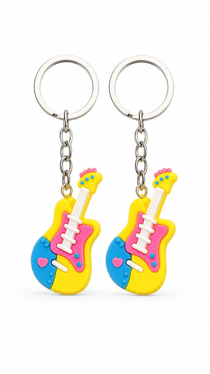 Colorful Guitar Shape Keychain 2pcs