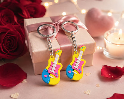 Colorful Guitar Shape Keychain 2pcs