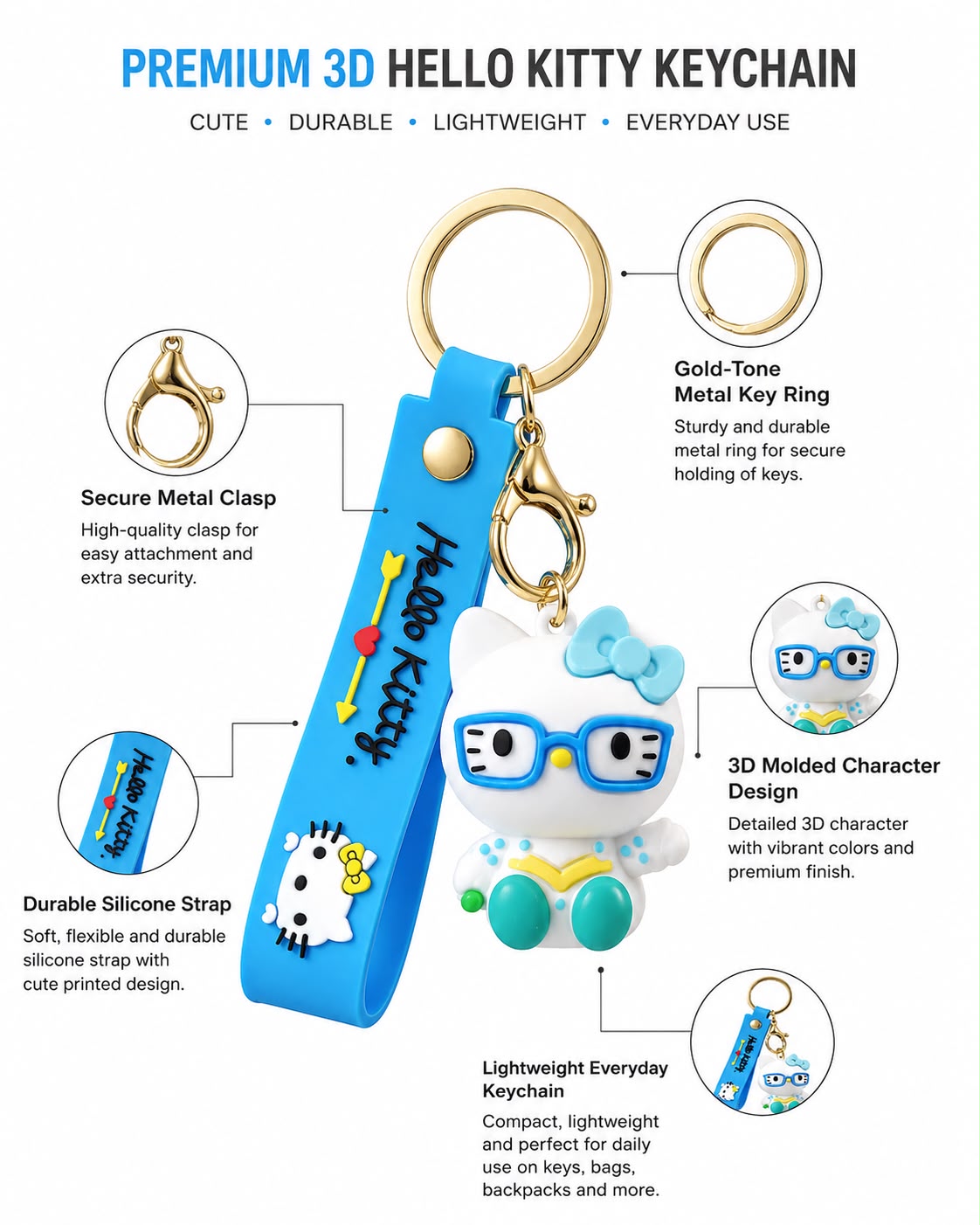 Cute Hello Kitty Keychain