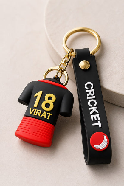 Cricket Jersey 18 Virat Keychain for Bags and Backpacks