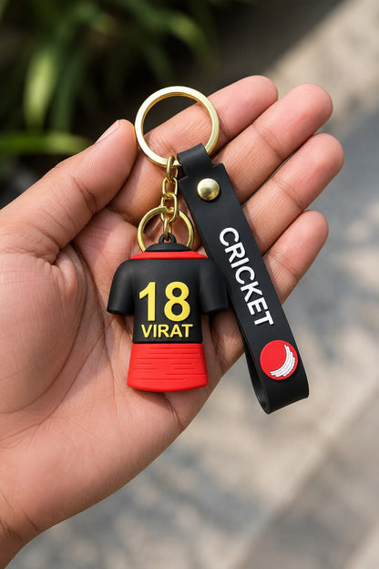 Cricket Jersey 18 Virat Keychain for Bags and Backpacks