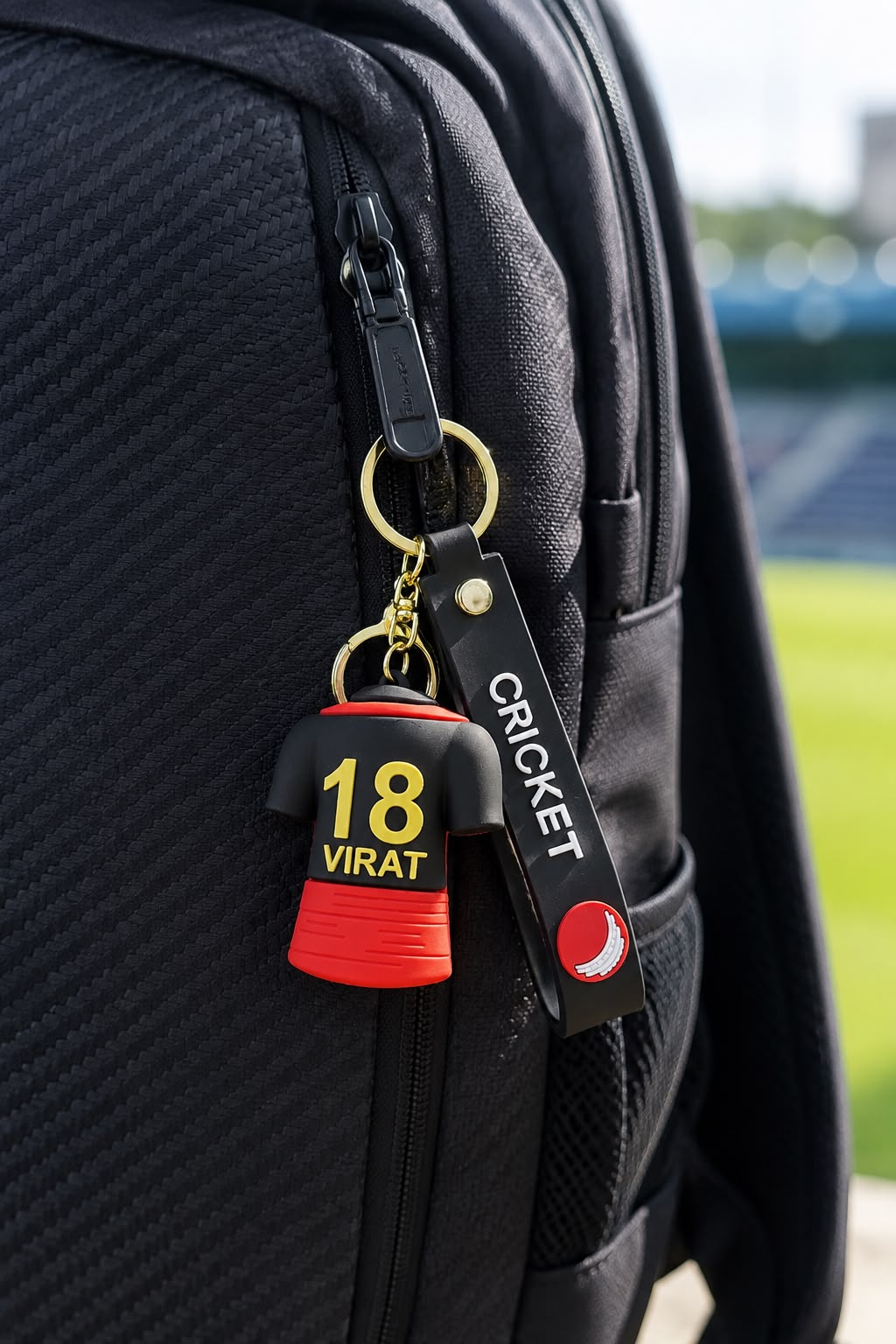 Cricket Jersey 18 Virat Keychain for Bags and Backpacks
