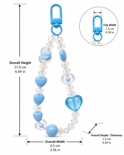 Heart Crystal Beaded Keychain