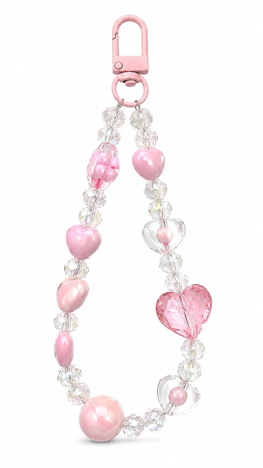 Heart Crystal Beaded Keychain