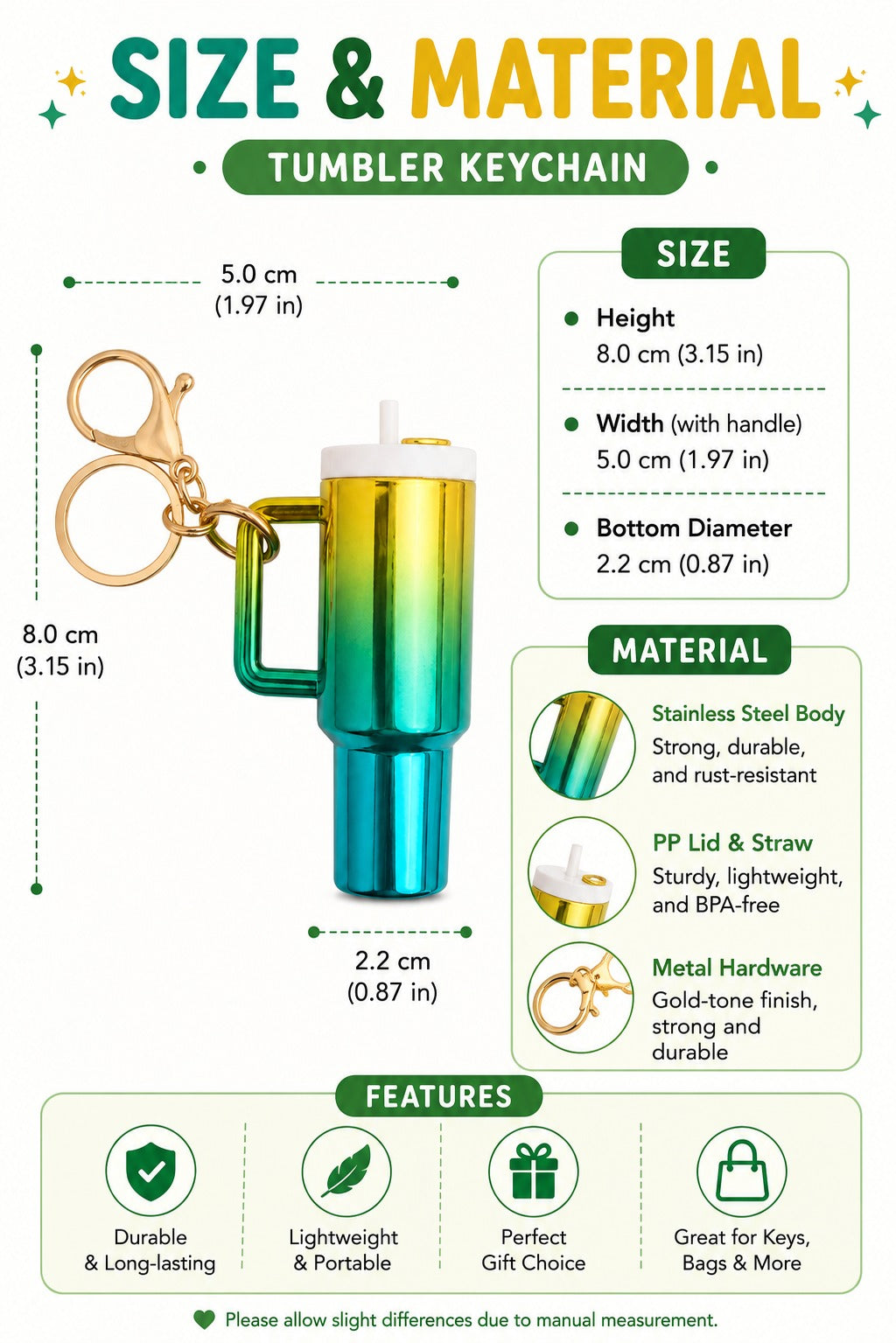 Cute Tumbler 3D Keychain